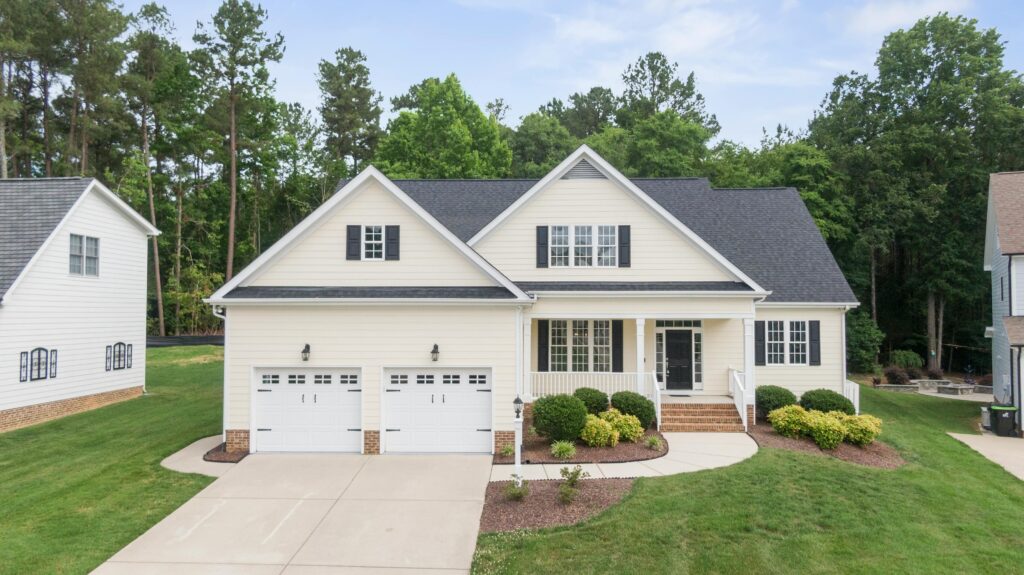 White and Blue House Exterior