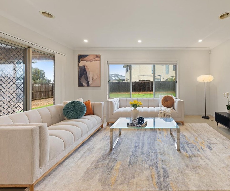 Modern staged living room decor